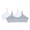 Calvin Klein Girls' Seamless Rouched Bralette 2-Pack, Heather Gray/White, Medium view 3