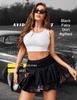 Avidlove Women's Pleated Mini Skirt Lace High Waisted Ruffles Lingerie Short Skirts Black view 4