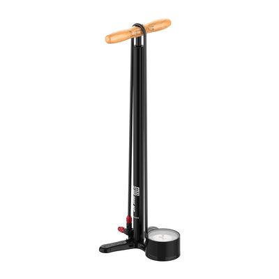 LEZYNE Steel Floor Drive 3.5 High Pressure Bicycle Floor Pump with 3.5" Analog Gauge - Durable 220 PSI Tire Air Pump for Road/Track Bikes - ABS-1 Pro Chuck Fits Presta & Schrader Valve - Flat Black