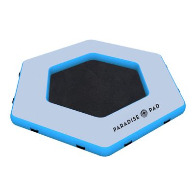 Inflatable Water Mat by Paradise Pad - 11ft Hexagon Floating Mat for Lake with Mesh | Water Hammock Floating Mats
