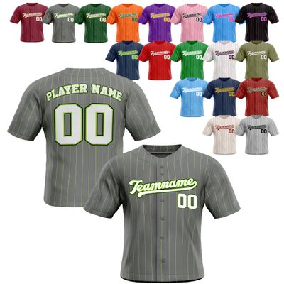 Custom Stripe Baseball Jerseys - Personalized Pinstripe Team Uniforms for Men, Women, Boys, Girls - Add Your Name, Number, Logo - Customized Baseball Shirts for Sports Fans, Teams, Events, Gifts