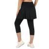 ANIVIVO Skirted Leggings for Women with Pockets, Tennis Yoga Golf Pickleball Skirt with Capris Leggings(All-Black,2XL) view 1