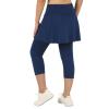 ANIVIVO Skirted Leggings for Women with Pockets, Tennis Yoga Golf Pickleball Skirt with Capris Leggings(All Blue,L) view 1