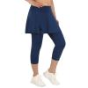 ANIVIVO Skirted Leggings for Women with Pockets, Tennis Yoga Golf Pickleball Skirt with Capris Leggings(All Blue,L) view 2