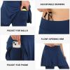 ANIVIVO Skirted Leggings for Women with Pockets, Tennis Yoga Golf Pickleball Skirt with Capris Leggings(All Blue,L) view 3