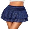 Avidlove Women's Pleated Mini Skirt Lace High Waisted Ruffles Lingerie Short Skirts Navy Blue view 1