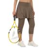 ANIVIVO Skirted Leggings for Women with Pockets, Tennis Yoga Golf Pickleball Skirt with Capris Leggings(All Brown,2XL) view 2