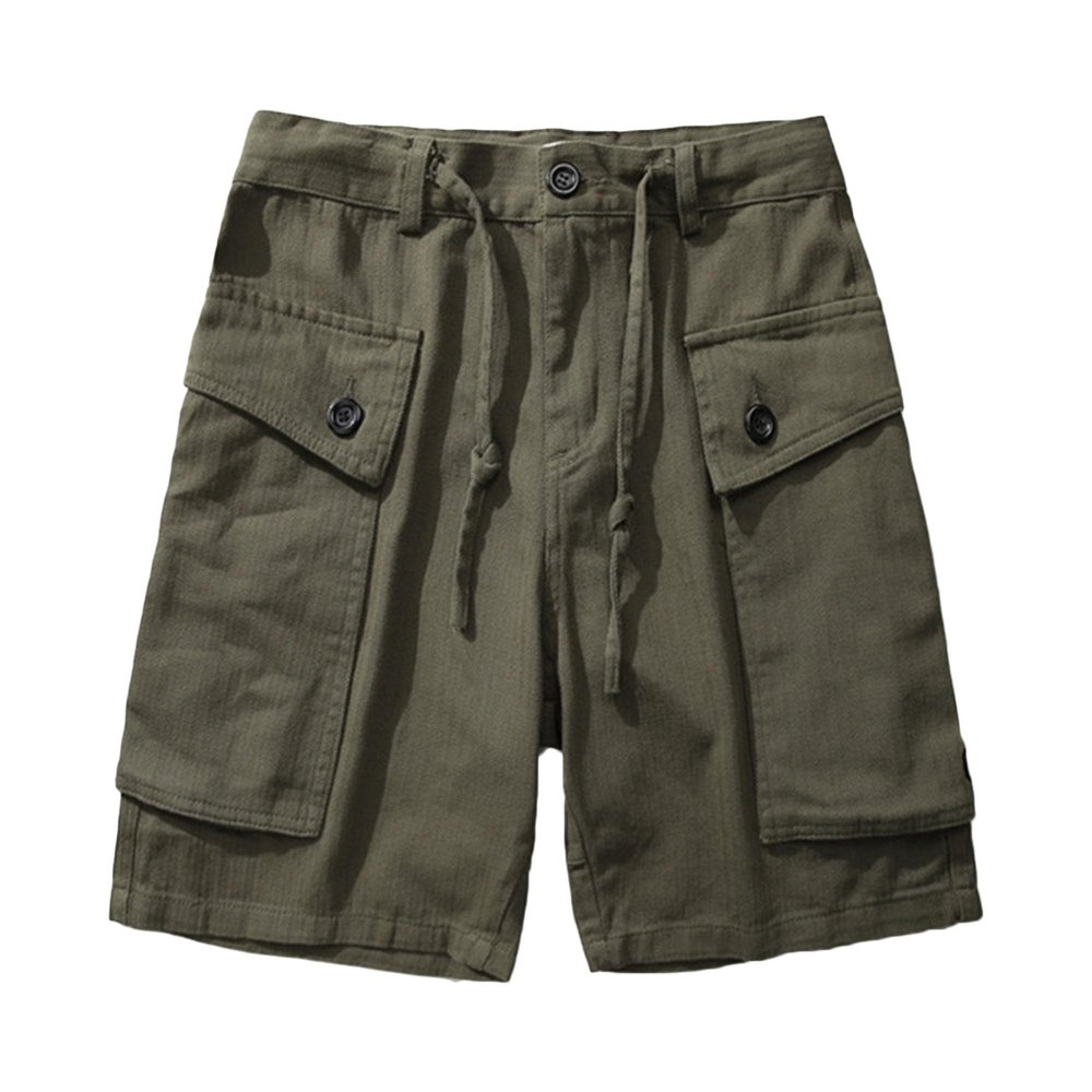Men's Loose Fit Cargo Shorts Lightweight Pocket Casual Outdoor Short Relaxed Fit Classic Hiking Short Pants (Green,Large)
