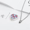 Crabs Urn Necklace for Ashes Personalized Pet Cremation Jewelry Heart Urn Pendant for Men Women view 4