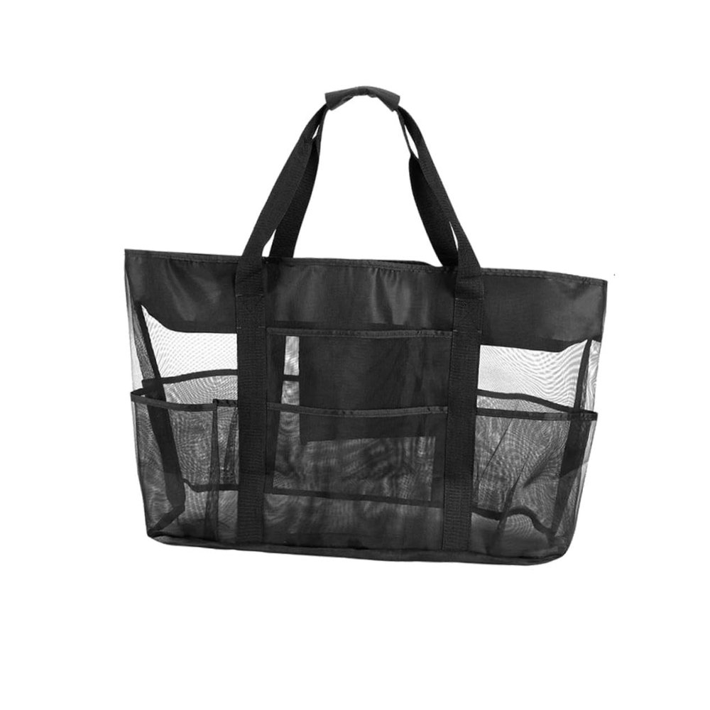 PACKOVE Large Capacity Beach Bag Mesh Tote Insulated Cooler Bag Outdoor for Supermarket Farmers Markets