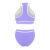 Akklian Women's High Waisted Bikini Sets Sporty Two Piece Swimsuit Color Block High Neck Bathing Suit Athletic Swim Suit view 4