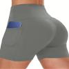 2024 Women's Latest Workout Yoga Shorts - Premium Soft Solid Stretch Cheerleader Running Dance Volleyball Short Pants Gray view 2