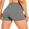 2024 Women's Latest Workout Yoga Shorts - Premium Soft Solid Stretch Cheerleader Running Dance Volleyball Short Pants Gray view 3