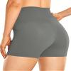 2024 Women's Latest Workout Yoga Shorts - Premium Soft Solid Stretch Cheerleader Running Dance Volleyball Short Pants Gray view 4