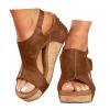 Womenyiaor Wedge Sandals for Women 2024, Women's Platform Wedge Sandals Open Toe Buckle Ankle Strap Espadrilles Wedge Sandals Women Casual Dressy Summer Shoes, A/Brown, 8.5 view 1