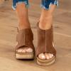 Womenyiaor Wedge Sandals for Women 2024, Women's Platform Wedge Sandals Open Toe Buckle Ankle Strap Espadrilles Wedge Sandals Women Casual Dressy Summer Shoes, A/Brown, 8.5 view 4