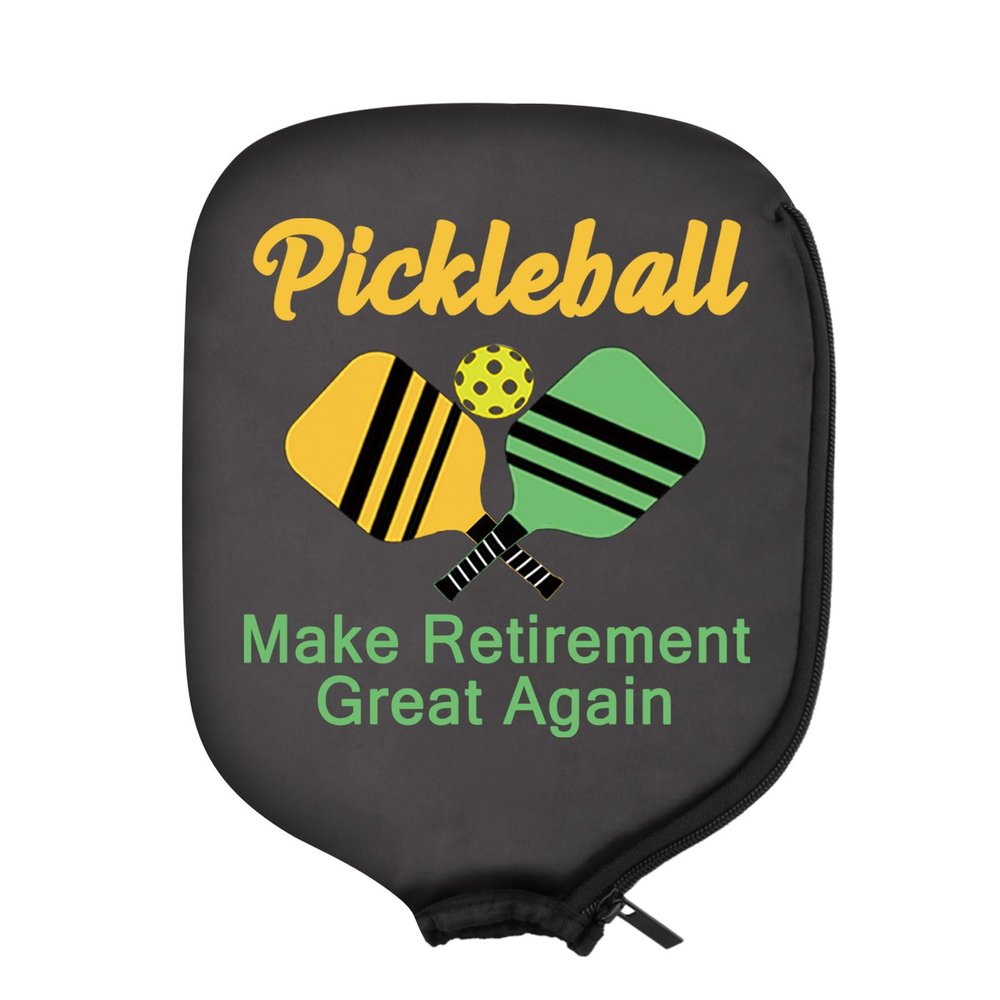 HOLLP 2PC Pickleball Paddle Covers Pickleball Make Retirement Great Again Funny Pickleball Paddle Pouch Gift (Make Retirement Great Again)