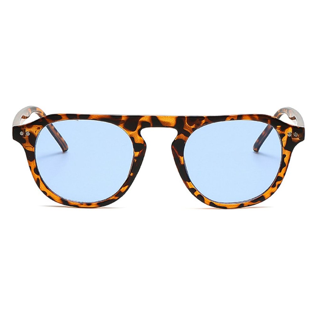 mincl Retro Square Rivets Sunglasses Men Fashion Dark Green Yellow Shades UV400 Trending Women Pilot Sun Glasses (blue)