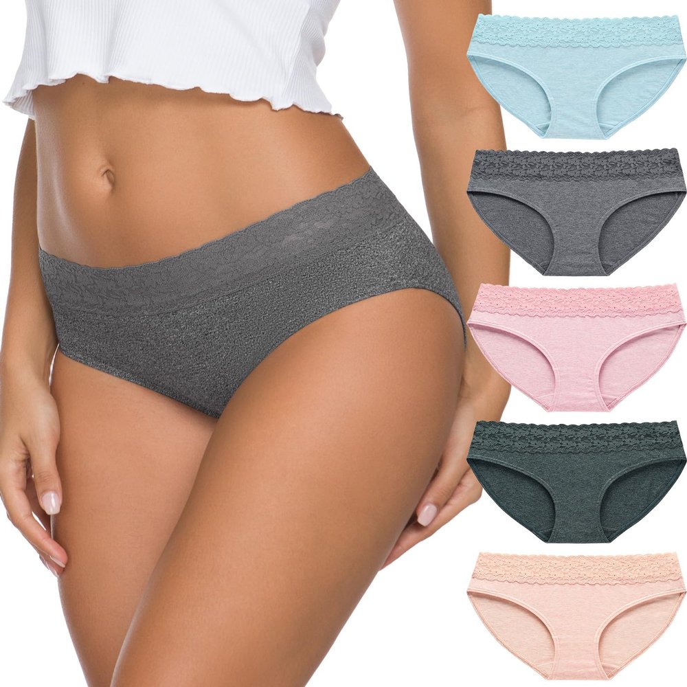 AYMEFF Women's Cotton Bikini Brief Underwear (Available in Plus Size), Multipacks(6002XL,Light)