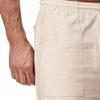 SWJGLITTR Mens Linen Drawstring Capri Pants Lightweight 3/4 Pants Elastic Waist Short Casual Beach Yoga with Pockets Trousers (Apricot,Large) view 4