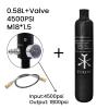 TUXING 4500psi Carbon Fiber PCP Paintball Tank 0.58L CE Approved Composite Cylinder with Paintball Regulator Valve Regulator Gauge Output Pressure:1800psi-M18*1.5 view 2