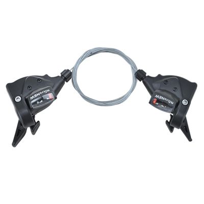Micronew Bike Shift Levers Mountain Bike 3x7/8/9/10/11 Speed Gear Shifter, Left and Right Thumb Shift Lever Combination with Optical Gear Display (3 * 7(21S))