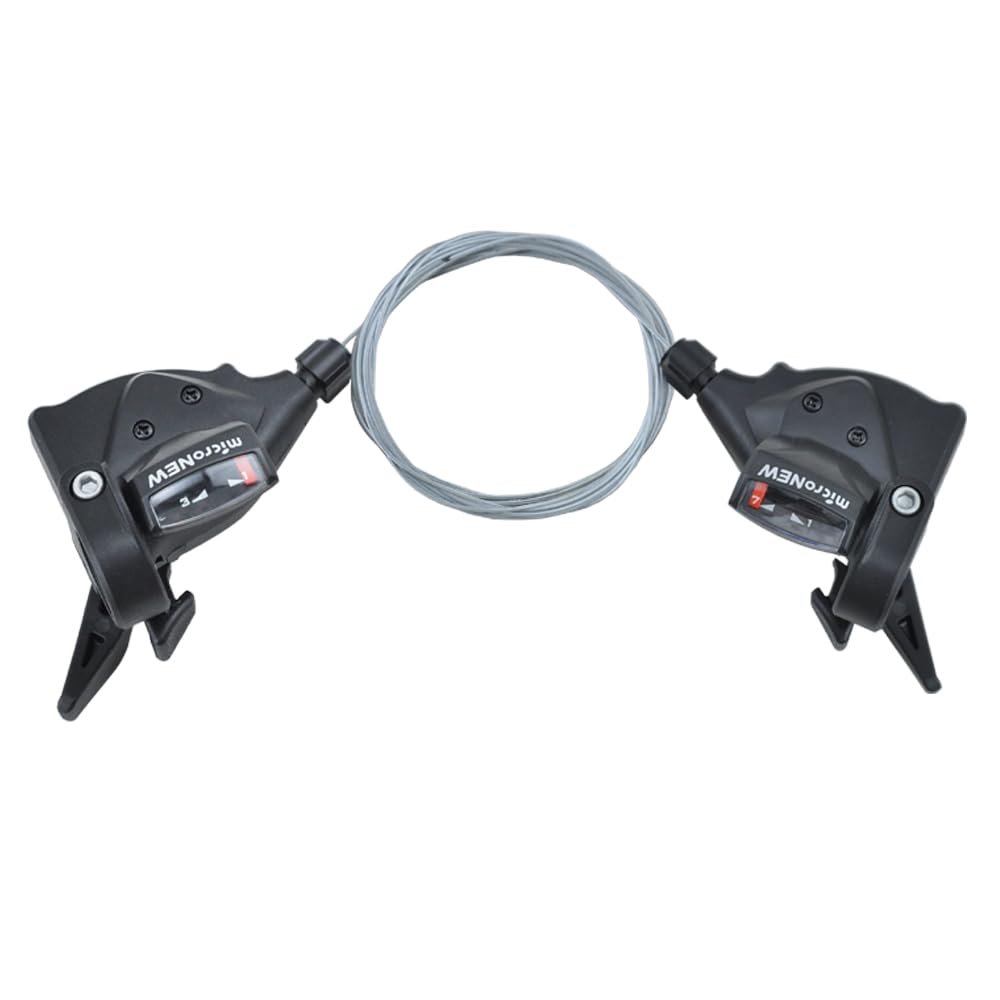 Micronew Bike Shift Levers Mountain Bike 3x7/8/9/10/11 Speed Gear Shifter, Left and Right Thumb Shift Lever Combination with Optical Gear Display (3 * 7(21S))