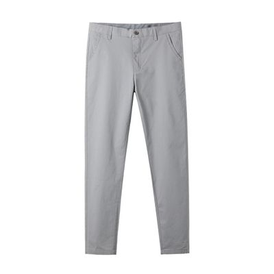 JEsilunmaMY Men's Stretch Slim Tapered Pants Solid Color Casual Cropped Pants Workout Running Joggers Cotton Pencil Pants (Light Grey,29)