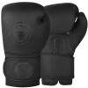 FISTRAGE Rigid Boxing Gloves Cowhide Leather Embossed Muay Thai Training Sparring Punching Bag Mitts Kickboxing Fighting Glove for Punch Bag (Black, 10 OZ) view 1