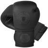 FISTRAGE Rigid Boxing Gloves Cowhide Leather Embossed Muay Thai Training Sparring Punching Bag Mitts Kickboxing Fighting Glove for Punch Bag (Black, 10 OZ) view 2