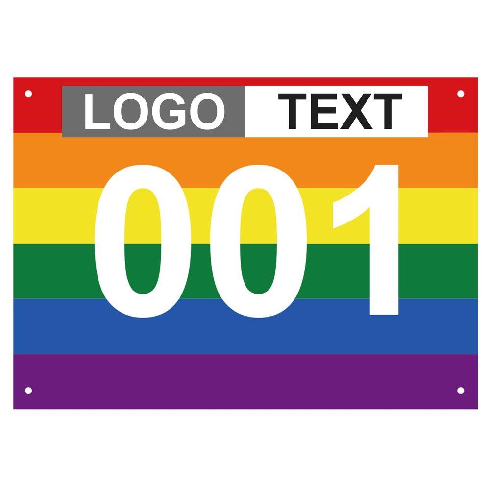 Muka Custom Race Bibs, Tyvek Rainbow Bib Numbers 001-200, 8-1/4 x 6 Inch Full Printing Marathon Race Number