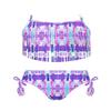 SHEKINI Girls Tie Side Sports Tassel Bikini Set Printing Two-Piece Swimsuit(Purple Pink,10 Years) view 1