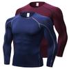 Men's Compression Shirts Long Sleeve Workout Baselayer Quick Dry Athletic T Shirts Sport Running Tops 1/2 Pack view 1