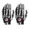 FINGER TEN Golf Gloves Men Right Handed Golfer Left Hand with Ball Marker 2 Pack Leather Breathable Comfortable Weathersof Grip Size Small Medium ML Large XL (Black&Bones, Large(Worn on Left Hand)) view 1