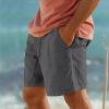 Mens Cotton Linen Shorts Summer Lightweight Casual Beach Shorts Drawstring Breathable Vacation Lounge Shorts, Vacation Essential Outfit for Men Pajama Yoga Shorts(Gray 1,Small) view 2