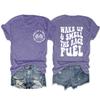 Womens Racing Shirt Race Mama Funny Sports T-Shirt Retro Graphic Short Sleeve Casual Loose Tees Trending Tops Purple view 1