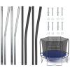 Blulu 2 Sets Trampolines Single Enclosure Pole Set Trampoline Replacement Parts Upper and Lower Enclosure Kit Net Poles with Foam Sleeve (Black) view 1