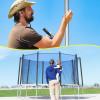 Blulu 2 Sets Trampolines Single Enclosure Pole Set Trampoline Replacement Parts Upper and Lower Enclosure Kit Net Poles with Foam Sleeve (Black) view 4