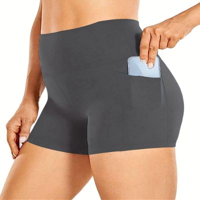 2024 Women's Latest Workout Yoga Shorts - Premium Soft Solid Stretch Cheerleader Running Dance Volleyball Short Pants