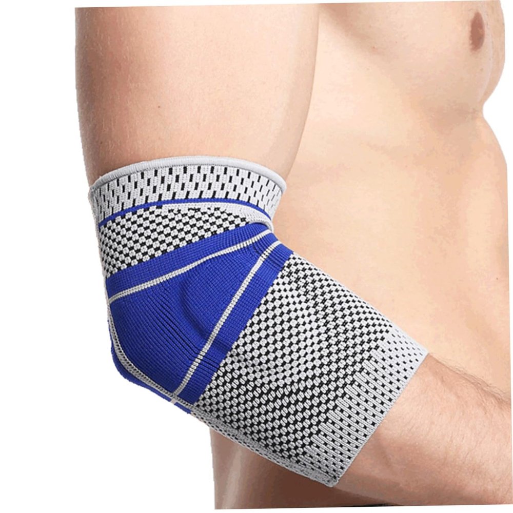 Compression Elbow Sleeve for Workouts, Breathable Nylon Silicone Support