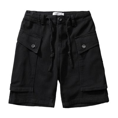 Men's Loose Fit Cargo Shorts Lightweight Pocket Casual Outdoor Short Relaxed Fit Classic Hiking Short Pants (Black,3X-Large)
