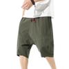 SWJGLITTR Men's Loose Linen Capri Short Pants Summer Drawstring Lounge for Men Shorts Retro Casual Linen Beach Short (Green,Large) view 1