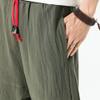 SWJGLITTR Men's Loose Linen Capri Short Pants Summer Drawstring Lounge for Men Shorts Retro Casual Linen Beach Short (Green,Large) view 4
