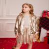 GRACE KARIN Sequin Jacket for Girls Kids Golden Long Sleeve Fall Winter Fashion Party Outwear Size 10-12 view 2