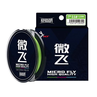 Kingdom MXT8/4 100M Braid PE Fishing Line 8 Strand 0.2#/0.4#/0.6# 6-13LB Far Casting Distance Super Strong Multifilament Lines (0.6 Green 100m)
