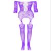 XIUSEMY Women Sexy Bodystocking One Piece Badydoll Fishnet Lingerie Nightwear Plus Size(One Size,JC Purple) view 4