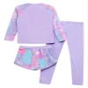Hedmy Girls Long Sleeve Swimwear Rashguard T-Shirts with Swim Shorts Pants Set 3pcs Quick Dry Swimsuits UPF 50 Purple 5-6 Years view 2