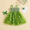 Toddler Baby Girl Butterfly Wings Dress Princess Sleeveless Tulle Butterfly Wing Skirt Birthday Party Tutu Dress (D Green, 2-3 Years) view 2