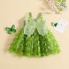Toddler Baby Girl Butterfly Wings Dress Princess Sleeveless Tulle Butterfly Wing Skirt Birthday Party Tutu Dress (D Green, 2-3 Years) view 3