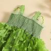 Toddler Baby Girl Butterfly Wings Dress Princess Sleeveless Tulle Butterfly Wing Skirt Birthday Party Tutu Dress (D Green, 2-3 Years) view 4